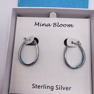 Swarovski Crystal Aqua Sterling Silver Earrings